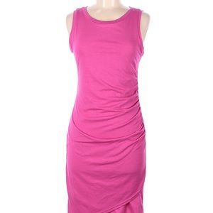 Leith Hot Pink Ruched Dress